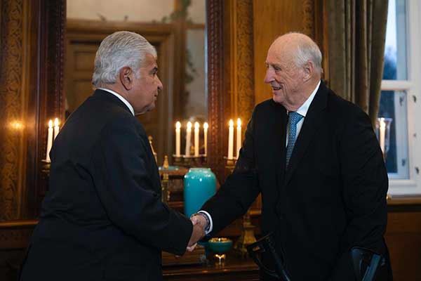 Rey de Noruega felicita a Panamá, Argentina, Ecuador y Paraguay por ser pilares de la democracia en Latinoamérica