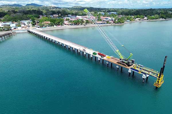 Complejo Logístico de Puerto Armuelles toma forma: muelle multipropósito registra 70% de avance