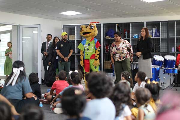Mascota de los Juegos Suramericanos visita Ciudad de las Artes