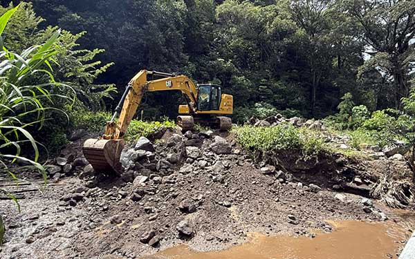 Trabajos del MOP atienden afectaciones en la quebrada Tribaldos, en Tierras Altas